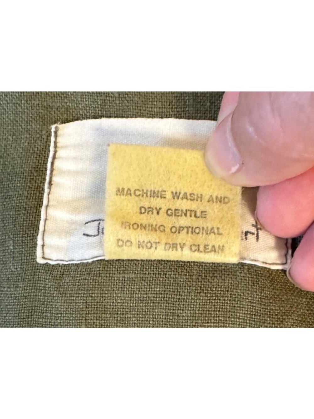 Flax Jeanne Engelhart Olive Green Linen Maxi Dress Large Lagenlook Minimalist - Picture 7 of 13